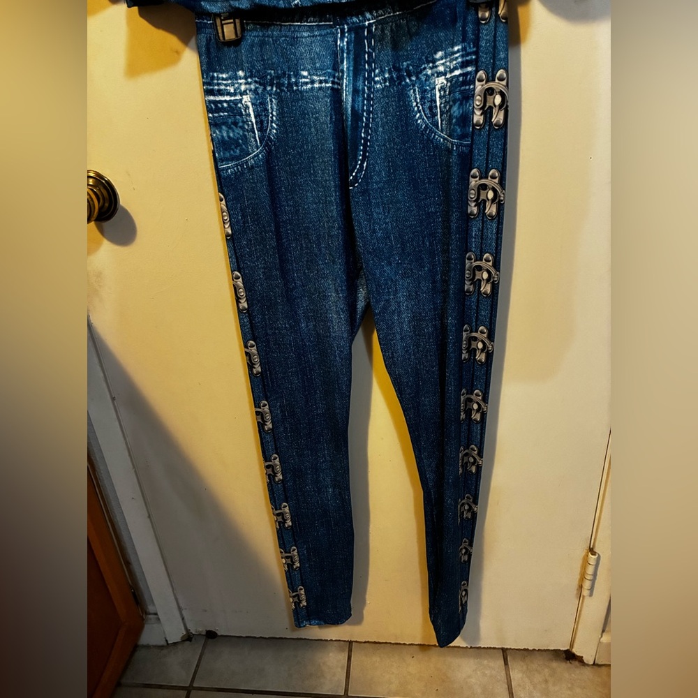 New! Corset Lace Faux Denim 2-Piece Set – Size 6 Medium – NWT - Picture 15 of 16